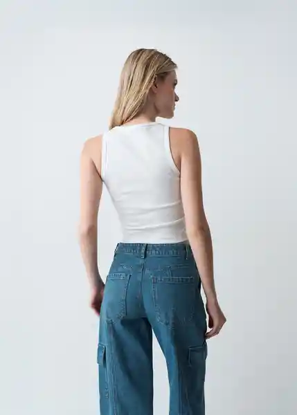 Camiseta Mujer Crudo Puro Claro Talla L 403G042 Naf Naf