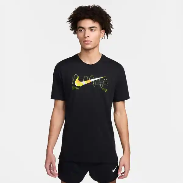 Nike Camiseta M Df Tee Iykyk Run Su24 Para Hombre Negro Talla S