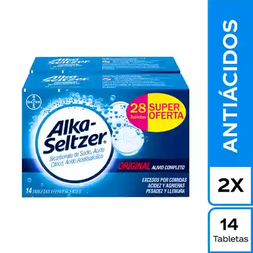 Alka-Seltzer Antiácidos Tabletas Efervescentes Original