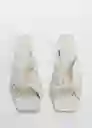 Sandalias Kurku Blanco Talla 37 Mujer Mango