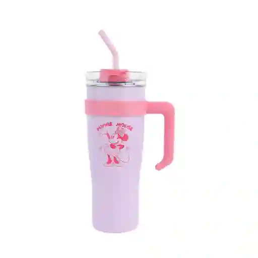 Vaso de Acero de Con Pitillo Minnie Mouse Rosa 1600 mL Miniso