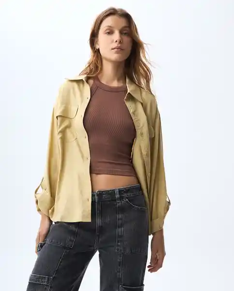 Camisa Mujer Caqui Talla M 611G000_CAQ150719 Americanino