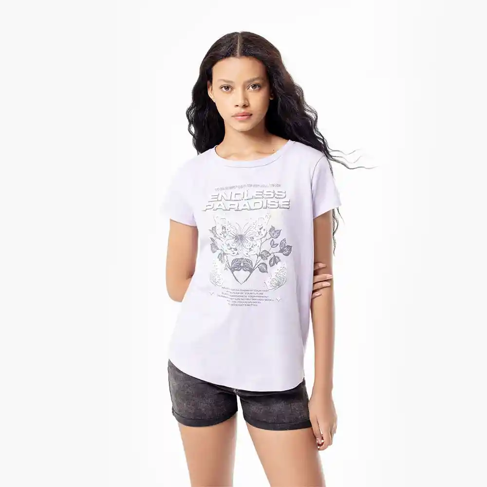 Camiseta Manga Corta en Algodón Femenino Loren Gef Talla Xs