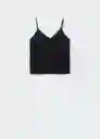 Top Sia Negro Talla L Mujer Mango