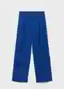 Pantalón Bonnie Azul Talla 40 Mujer Mango