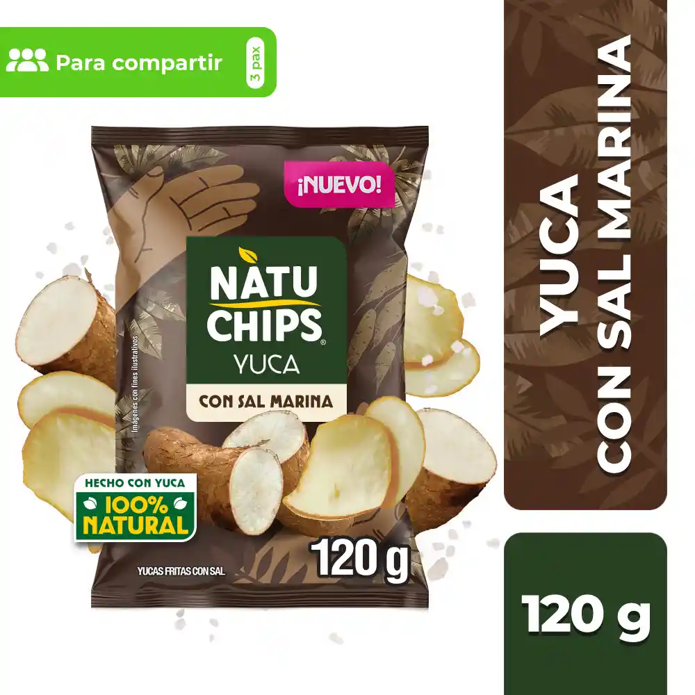 Natuchips Yuca Con Sal Marina 120 g