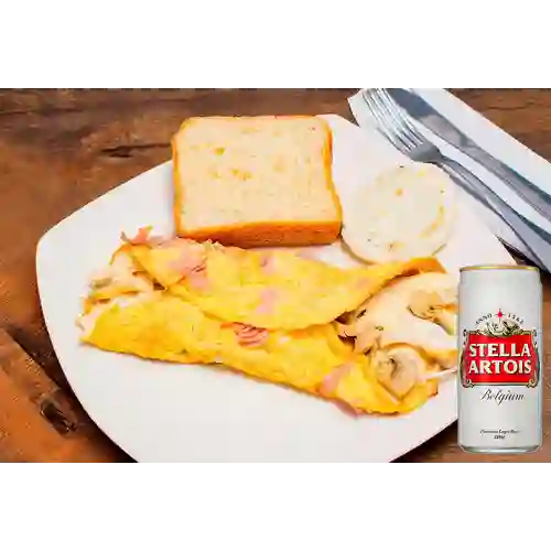 Combo Omelette Pollo&Champiñón + Stella Artois 269ml
