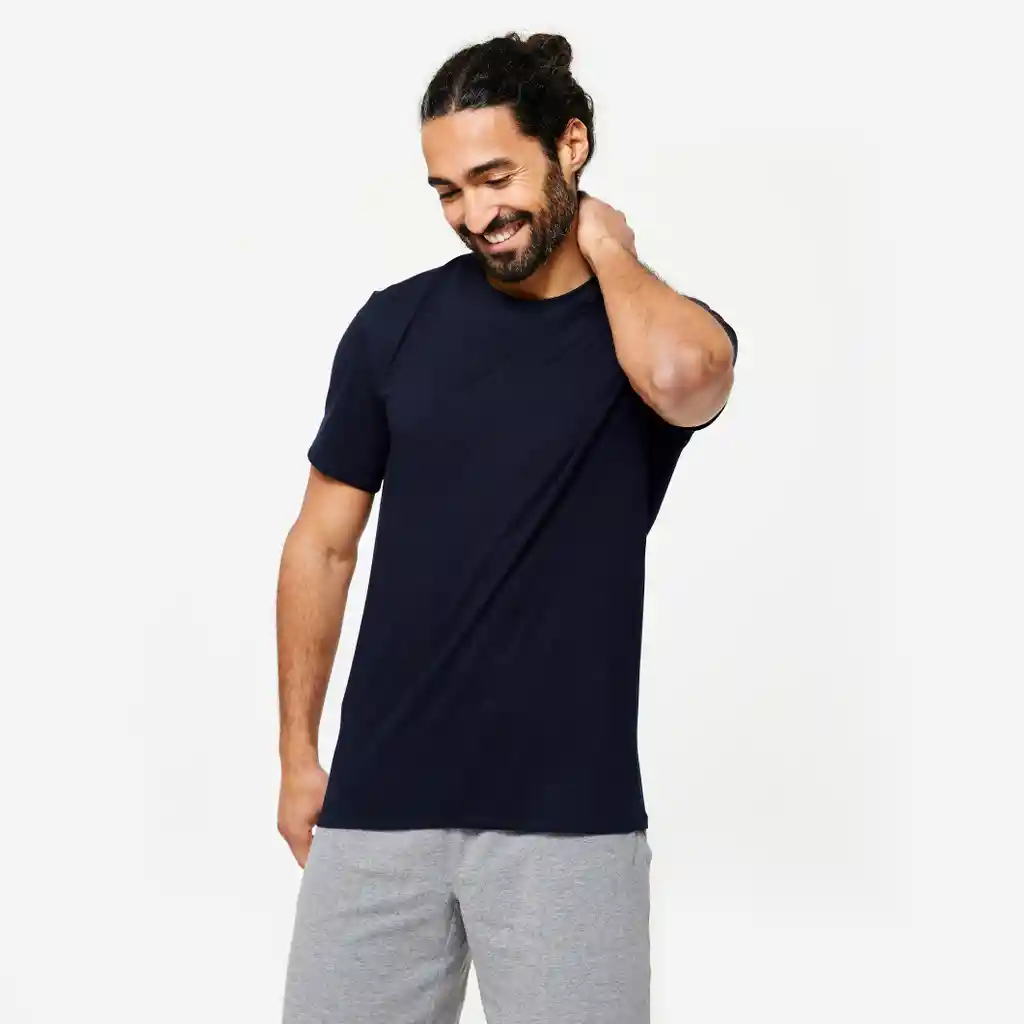 Camiseta Slim Fitness Hombre 500 Azul Oscuro