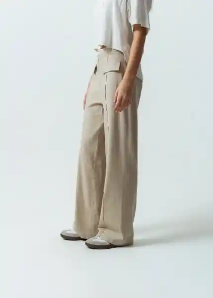 Pantalón Mujer Beige Humus Medio 6 531G370 Naf Naf