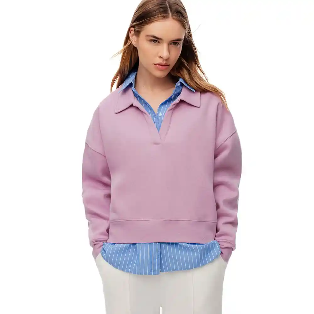 Buzo Tipo Polo Manga Caida Femenino Loxuj Gef Talla L