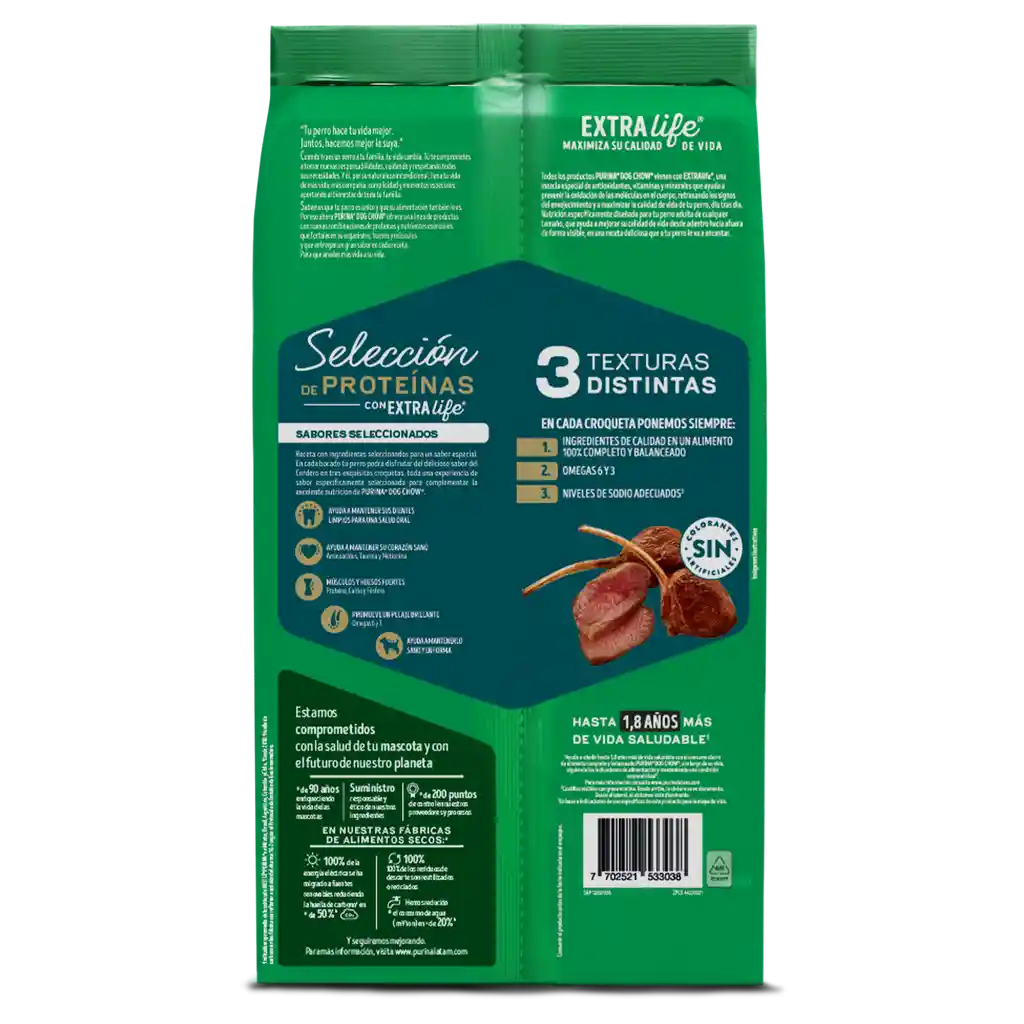 Comida para Perros Purina Dog Chow Selección Proteina Cordero x 2 kg