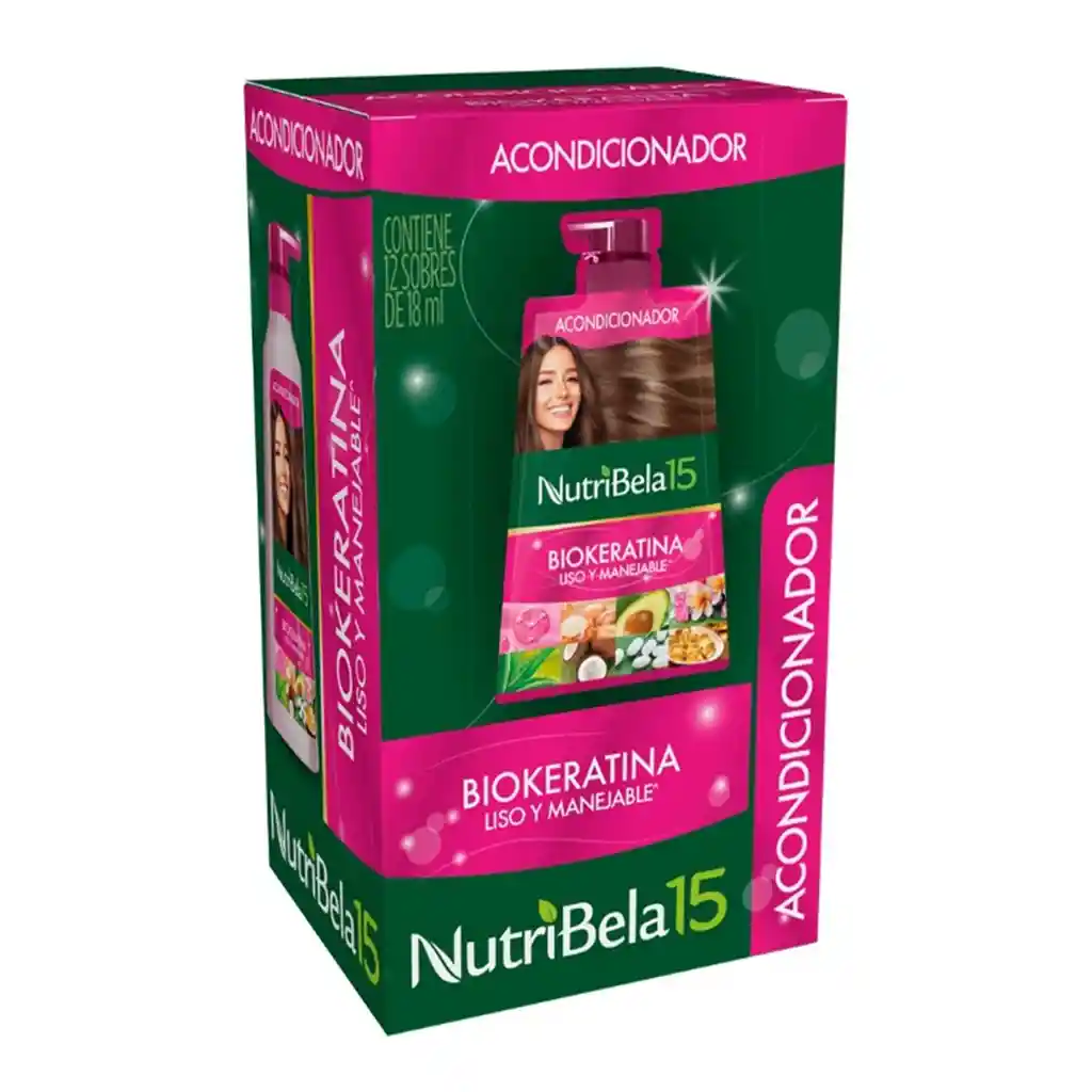 Acondicionador Nutribela Biokeratina X 12 Sobres C/u