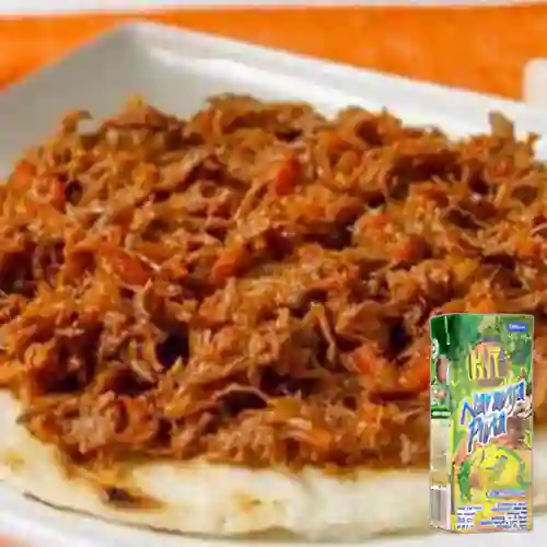 Arepa c/ Carne Desmechada +Hit Naranja Piña 200ml