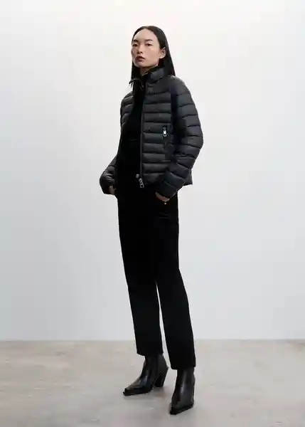 Abrigo Anorak Blandi Negro Talla 18 Mujer Mango
