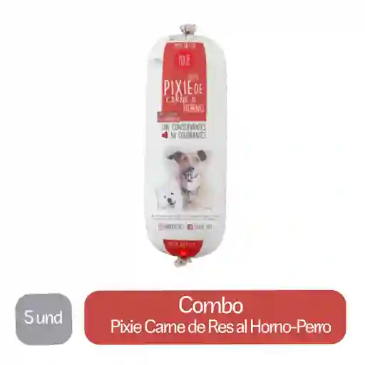 5 x Pixie Alimento Para Perro Humedo de Carne de Res al Horno