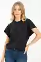 Camiseta Malva Color Negro Talla XL Ragged