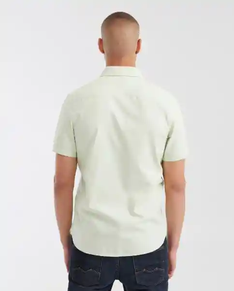 Camisa Oxford Manga Corta Verde Cisca Claro Talla M Chevignon