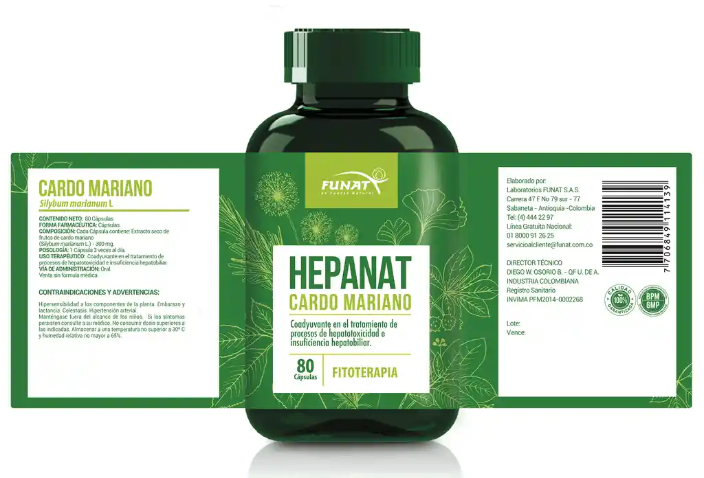 Funat Fitoterapia Hepanat Cardo Mariano