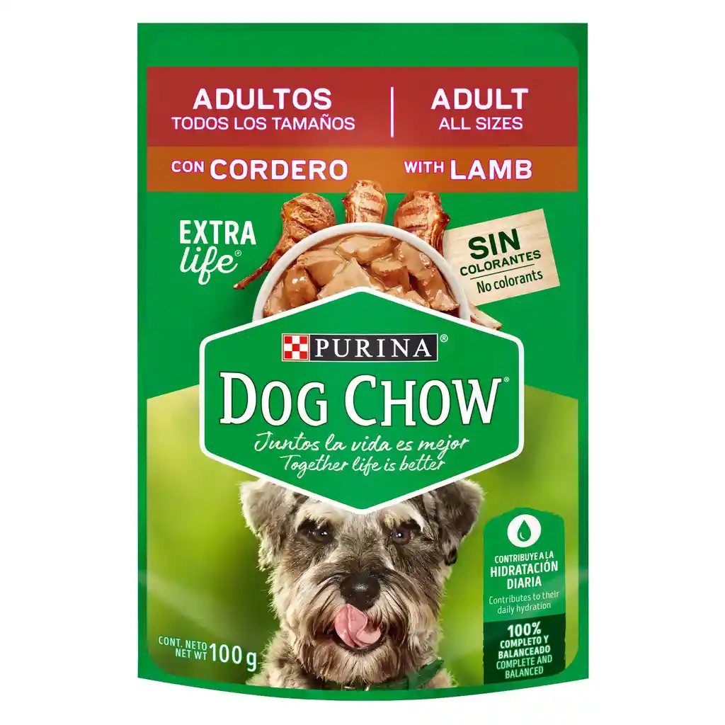 Comida húmeda para perro Dog Chow todos los tamaños cordero x 100 gr
