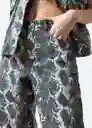 Pantalon Alexia Gris Asno Estampado Talla10 Mujer 431G380 Naf Naf
