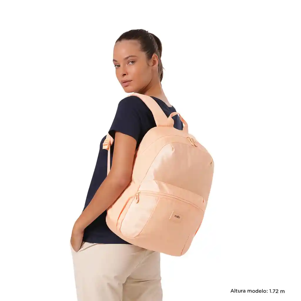 Morral Universitario Porta Pc 14" Trik M Durazno Mujer