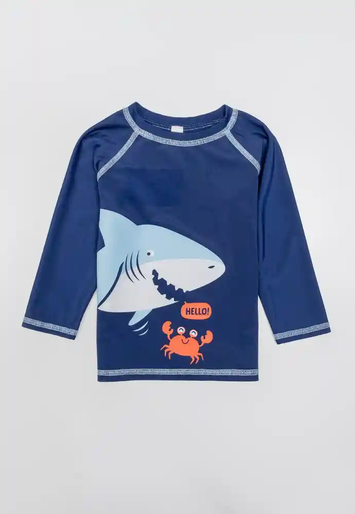 Camiseta Manga Larga 9/12meses-navy