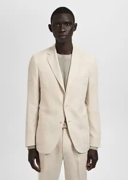 Blazer Americana Salerno Crudo Talla 50 Hombre Mango