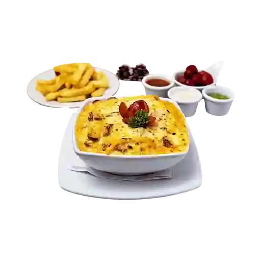 Espaguetis a la Carbonara Gratinado