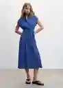 Vestido Guinda Azul Talla 26 Mujer Mango