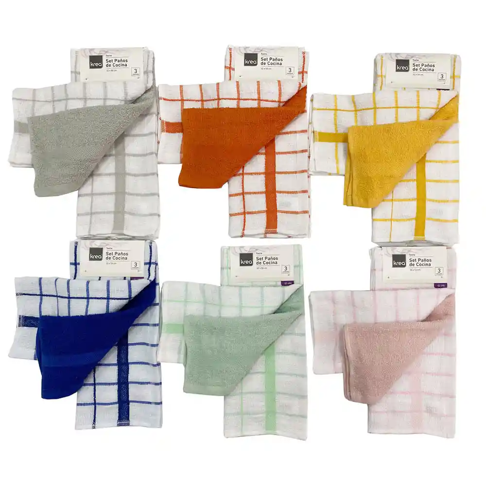 Pack 3 Toallas Krea Líneas