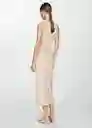 Falda Carla Beige Talla 34 Mujer Mango