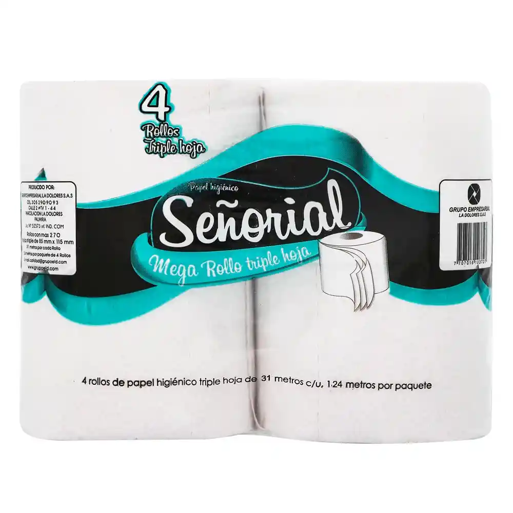 Papel Higiénico Señorial Triple Hoja X4 Unds