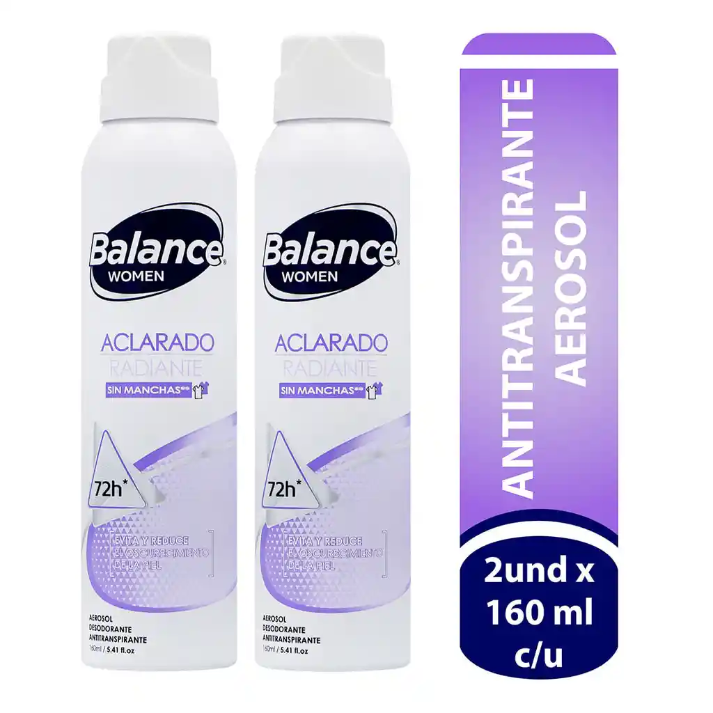 Balance Desodorante Aclarado Radiante sin Manchas en Aerosol 