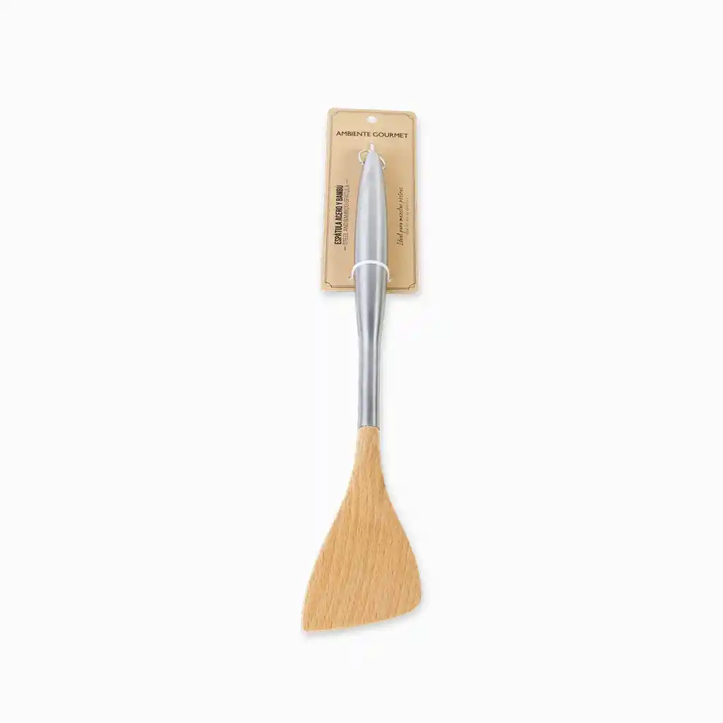 Espatula Acero y Bambu Ambiente Gourmet