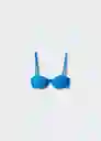 Top Bikini Maca Azul Talla S Mujer Mango