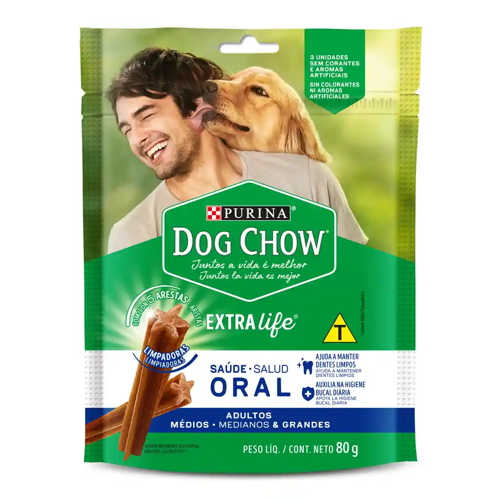SNACK oral para perros adultos, medianos y grandes Dog Chow x 80gr