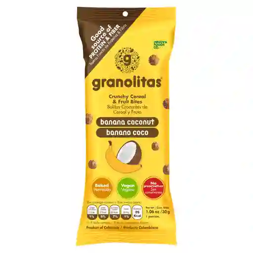Granolitas Snack de Banano y Coco