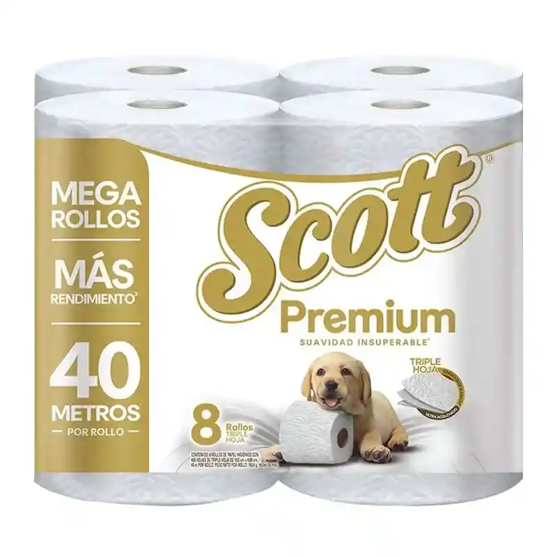 Scott Papel Higiénico Premium Triple Hoja 40 Metros