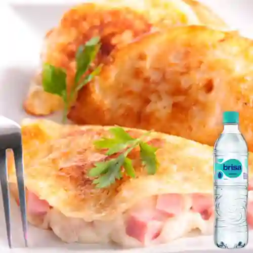Combo Crepe Jamón y Queso + Brisa Sin Gas 600ML