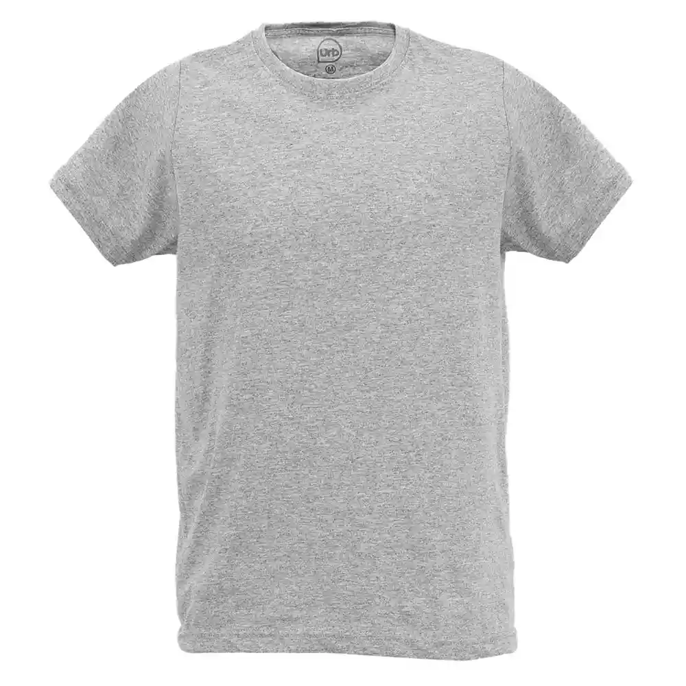Camiseta Algodón Hombre Gris Lisa Cuello Redondo