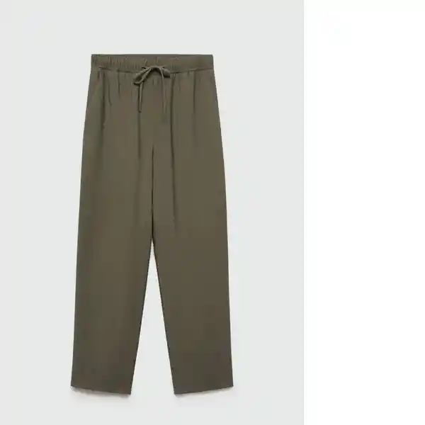 Pantalón Fluido Khaki Talla 24 Mujer Mango