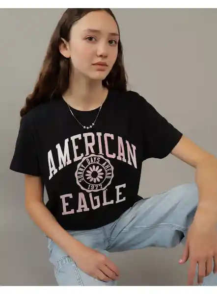 Camiseta Mujer Negro Talla Medium American Eagle 03009314