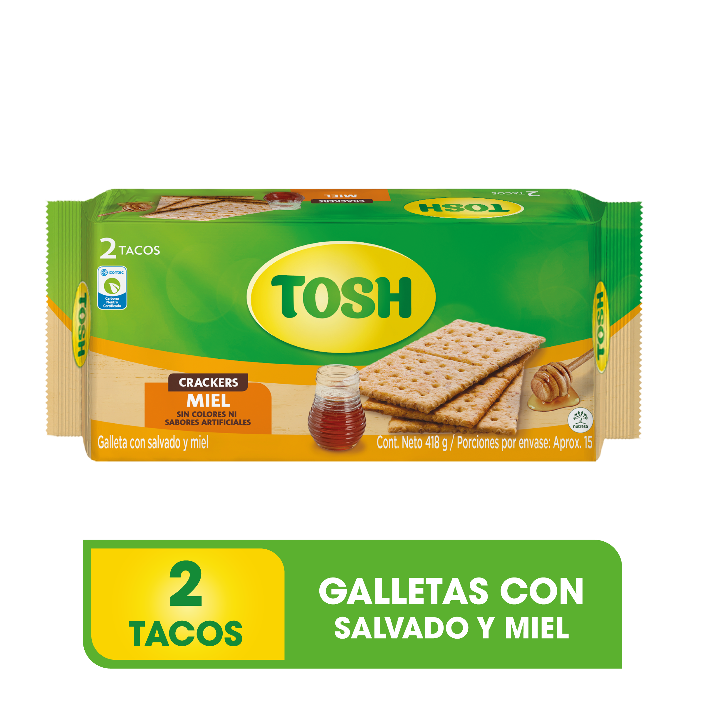 Galleta Tosh Miel Fit Taco x 2 x 418 g