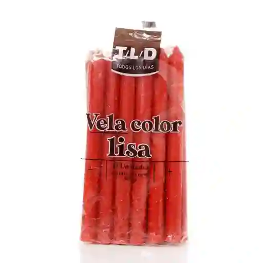 T/L/D Vela Color Lisa Color Rojo 