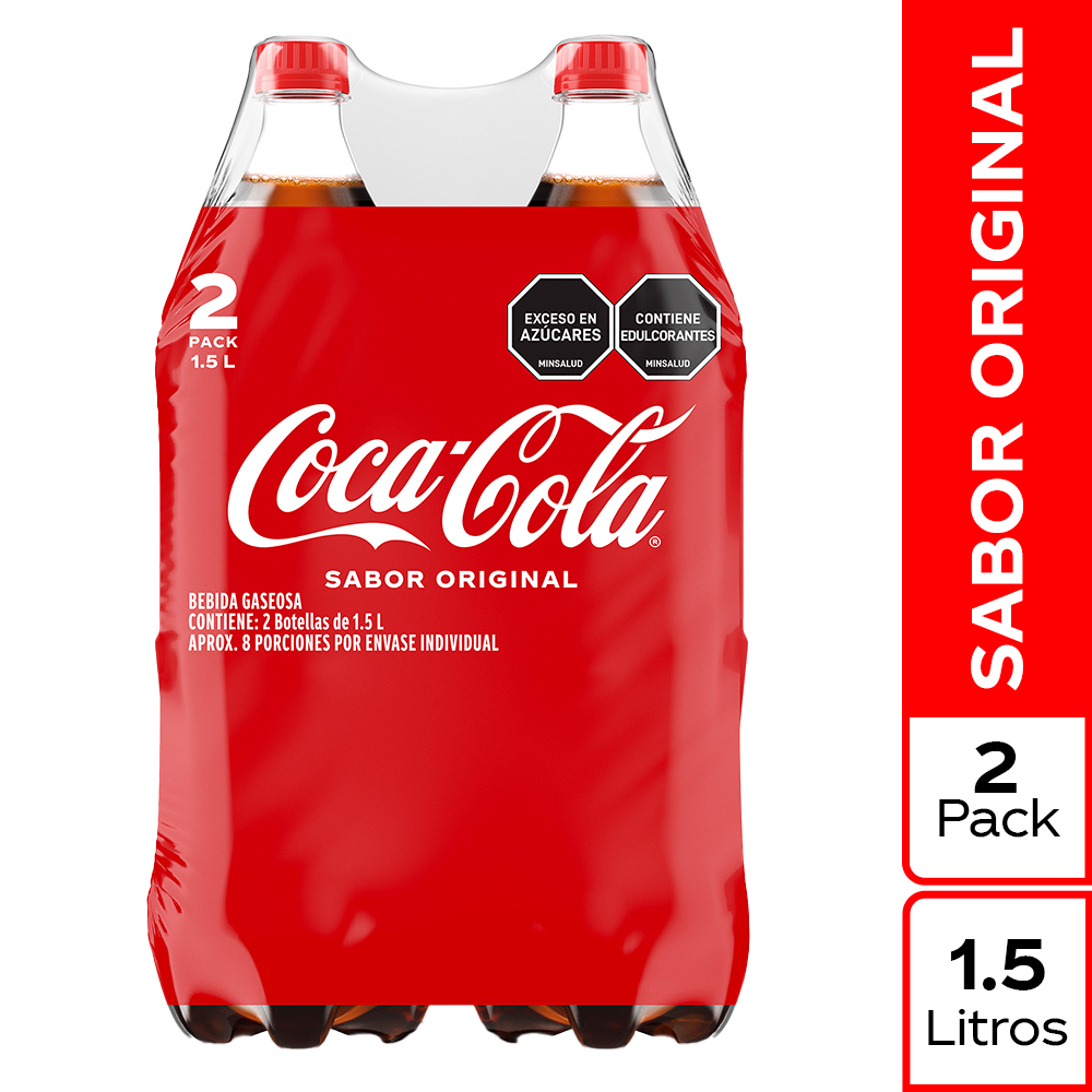 Coca-Cola Gaseosa Original Botella 1.5L Pack 2