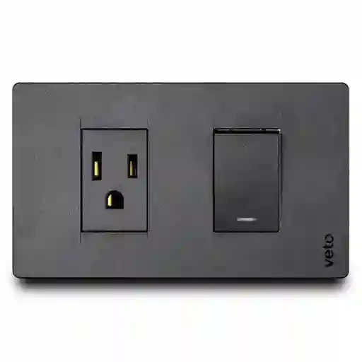 Veto Toma Mixto Con Interruptor Black