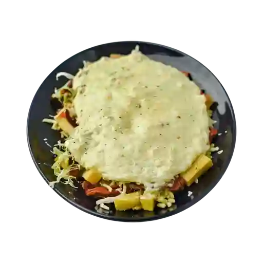 Salchipapa Gratinada