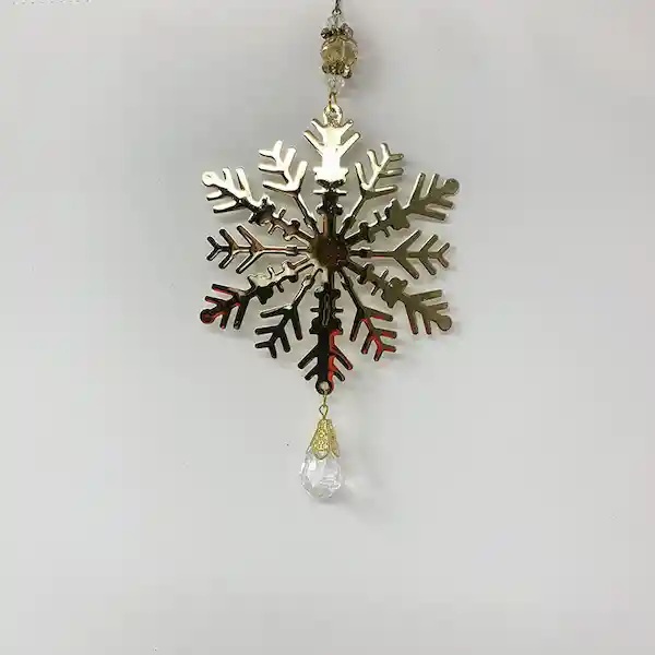 Burica Muñeco Ornamento Snowflake Dorado 12 x 10 cm