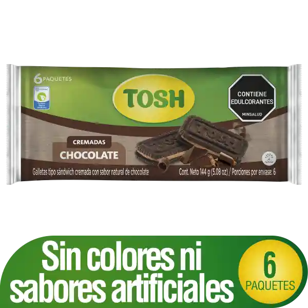 Tosh Galleta Tipo Sándwich Cremada Sabor Chocolate