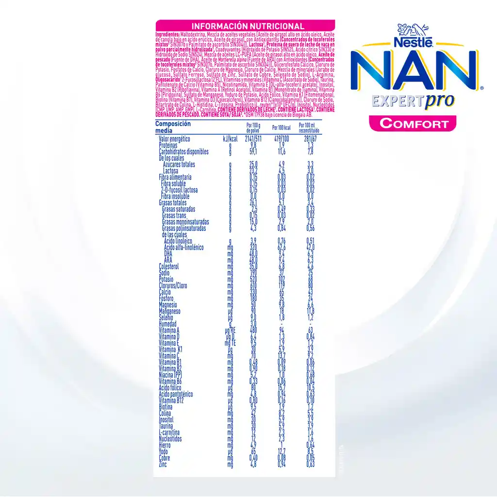 Fórmula infantil NAN COMFORT x 1400g